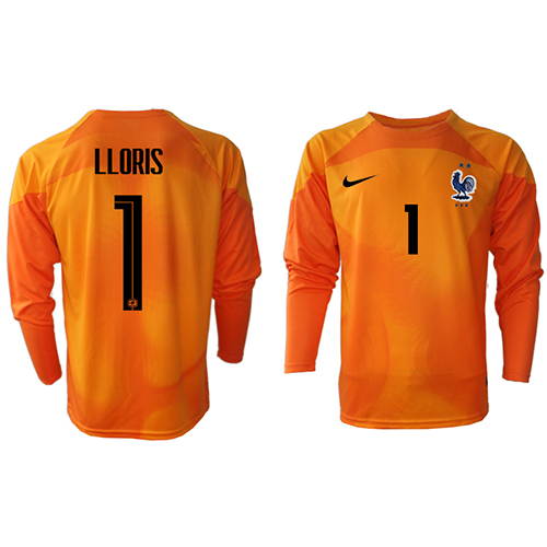 Frankrike Hugo Lloris #1 Keeper Hjemmedrakt VM 2022 Langermet